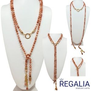 ✨Unique Hand Knotted Gemstone Multi-Style Lariat Necklace with Artistic Accents✨